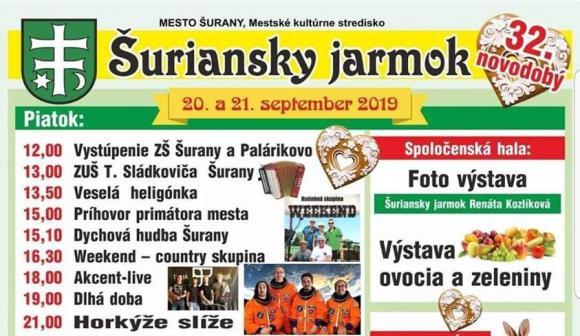 Šuriansky jarmok 20. a 21.9.2019 Šuriansky jarmok 20. a 21.9.2019